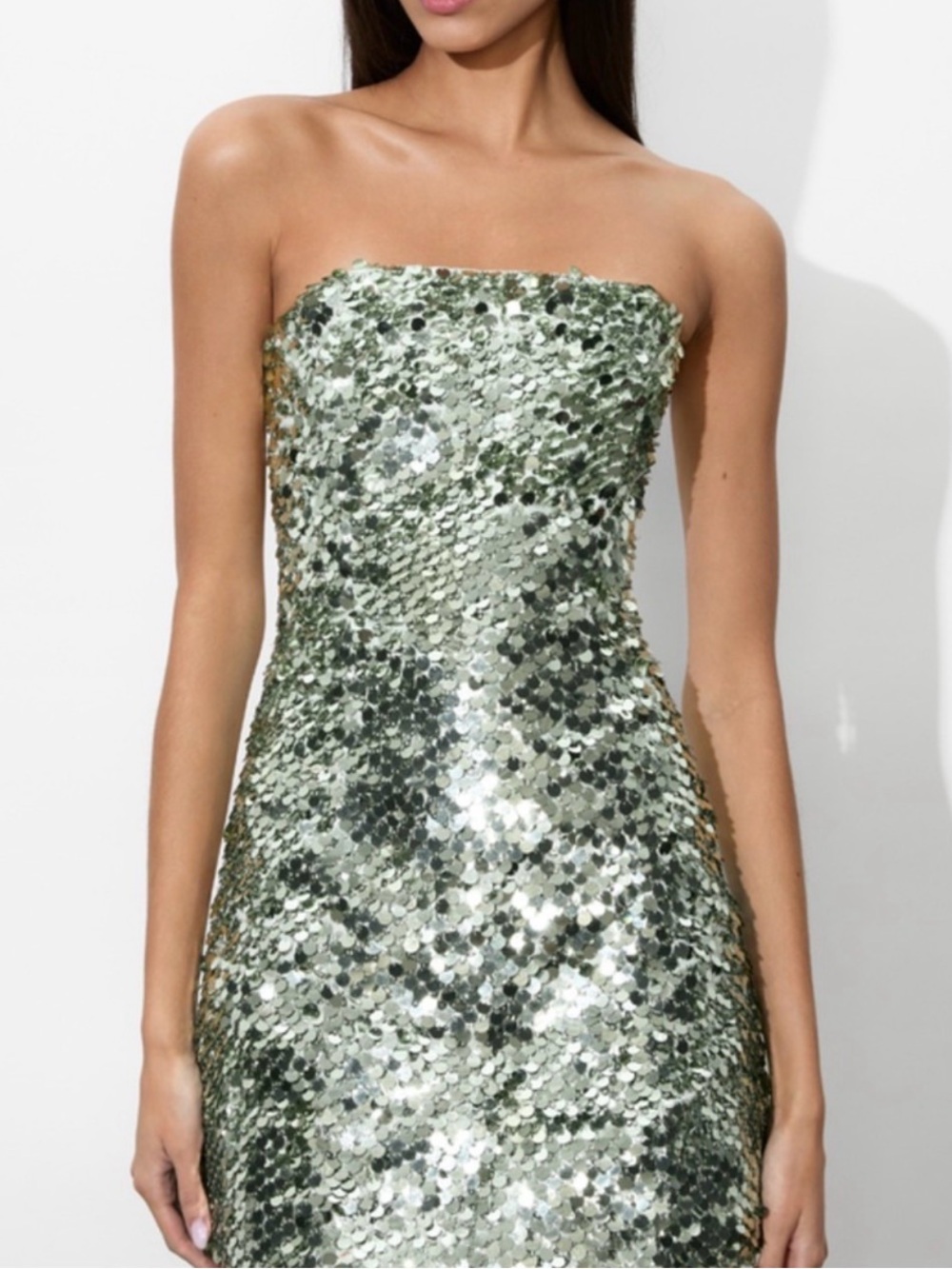 Alice & Olivia velia sequin strapless mini dress size 10